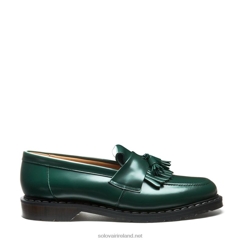 Women Solovair Green Hi-Shine Tassel Loafer 2N2B8397