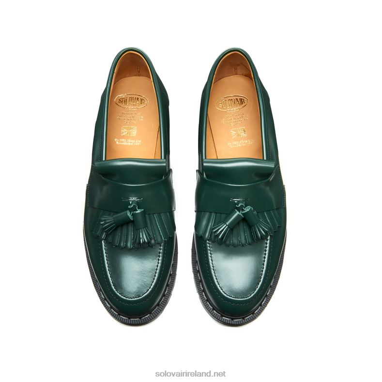 Women Solovair Green Hi-Shine Tassel Loafer 2N2B8397