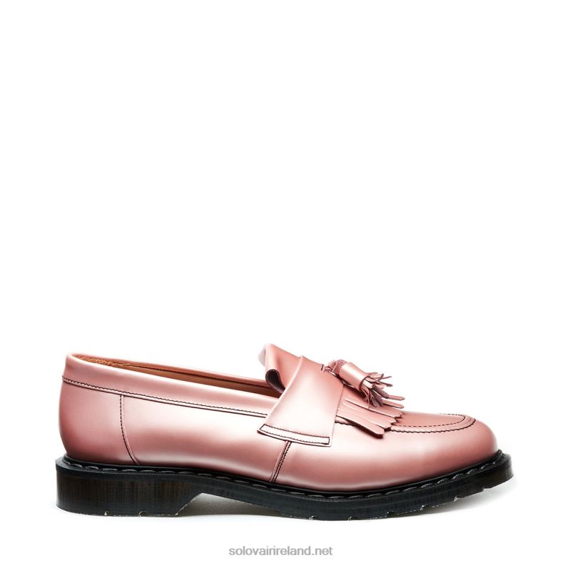 Women Solovair Iridescent Pink Hi-Shine Tassel Loafer 2N2B8401