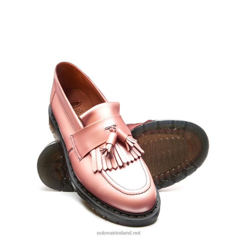 Women Solovair Iridescent Pink Hi-Shine Tassel Loafer 2N2B8401