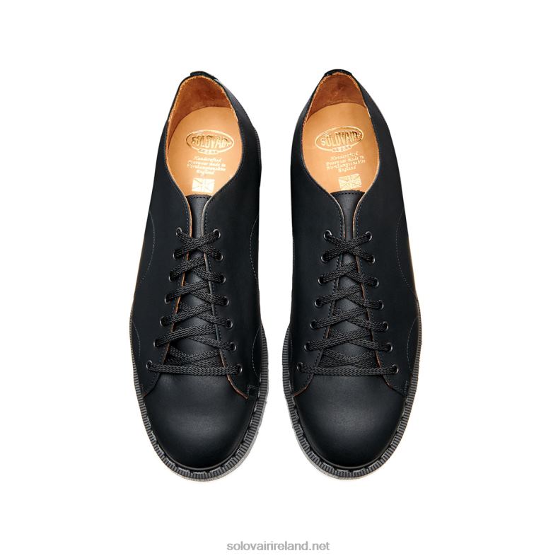 Women Solovair Black Greasy Monkey Shoe 2N2B8409