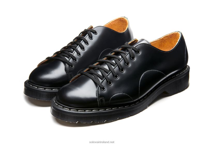 Women Solovair Black Hi-Shine Monkey Shoe 2N2B8408