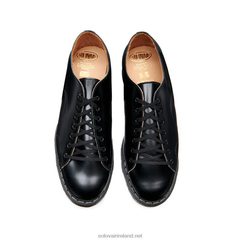 Women Solovair Black Hi-Shine Monkey Shoe 2N2B8408