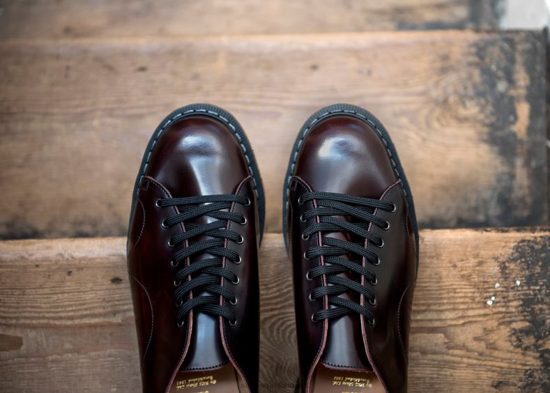 Women Solovair Burgundy Rub-Off Monkey Shoe 2N2B8407